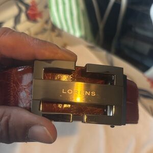 Brown Leather Belt with Silver Buckle